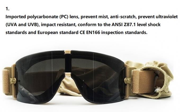 Polarized Tactical Military Goggles , Military Issue Prescription Glasses TR90 Hunting
