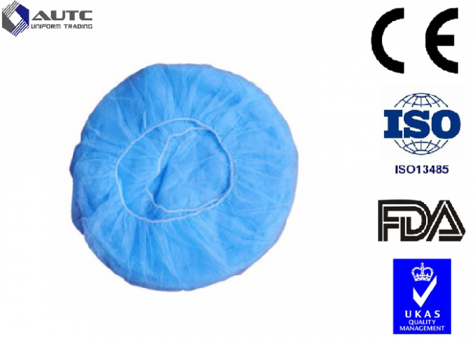 Clear Round Surgical Scrub Caps Food Industry Lightweight Blue Color 60x14cm