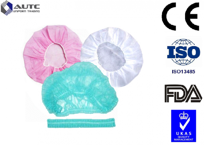 Clear Round Surgical Scrub Caps Food Industry Lightweight Blue Color 60x14cm