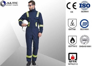 L Navy blue 100% FR Cotton Flame Retardant Work Clothes FR Coverall