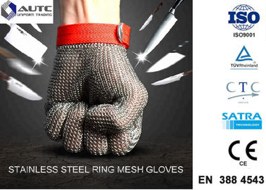Stainless Steel PPE Safety Gloves , Protective Cutting Gloves Mesh Convenient Cleaning