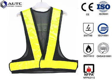 Glistening Safety Reflective Jacket , Security Safety Vest Warning Loop Closed