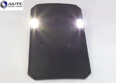 Handheld Tactical Ballistic Shield Level 5 LED Lighting PU Coating Rubber Edge Banding