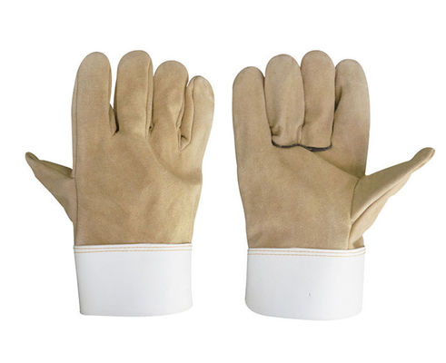 Two Layer Suede Welder Gloves Half-Leather Gloves Electric Welding Labor Insurance Gloves