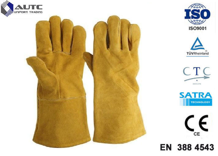 Leather Heat Resistant PPE Safety Gloves Soft High Dexterity For