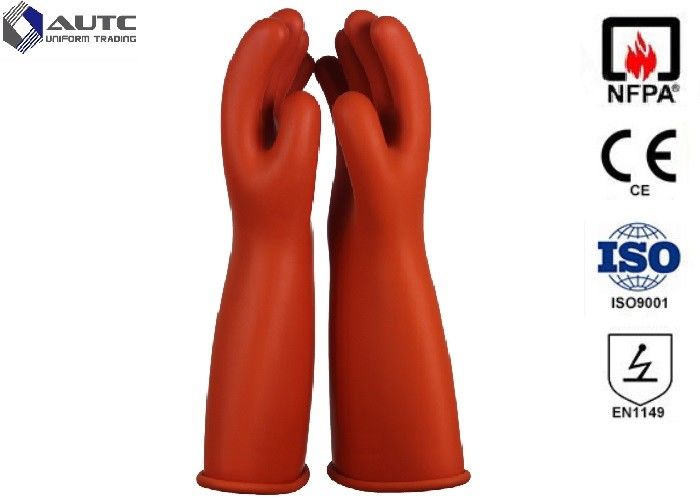 Rubber Insulating Electrical Safety Gloves Voltage Rating AC 7500 V Class 1