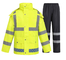 Reflective PPE Safety Wear Fluorescent Yellow Waterproof Reflective Raincoat Split