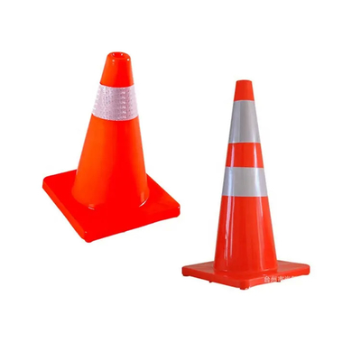 Warning Cone High Reflection 75cm And 3.2Kgs With Black Rubber Base Safety Cones PE Roadway Safety Traffic Cone