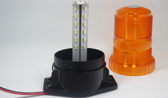 LED Circular Construction Strobe Traffic Signal Light Yellow Warning Engineering