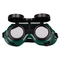PVC Frame Shade Welding Goggle Glasses Green Anti Splash Lens Flip Front