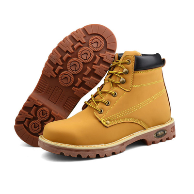 High Top Cowhide Boots With Cow Tendon Soles Safety Steel Toe Protection Shoes