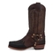 Mid Length Embroidered Leather Boots With Buckle And Side Zipper For Warm Riding Boots