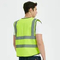 Reflective Outdoor PPE Safety Workwear Zipper Pockets Vest For Construction Companies