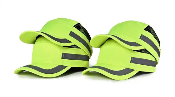 Fluorescent Green Reflective Safety Helmet Shock And Collision Proof Lightweight Protective Cap CE EN812 Bump Cap