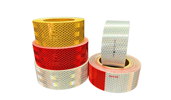 White Yellow Red  ECE 104 R ECE-104 Hi Vis Adhesive Micro Prismatic Reflective Truck Vehicle Warning Tape Safety Marking