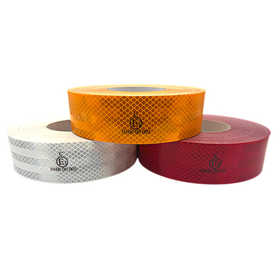 White Yellow Red  ECE 104 R ECE-104 Hi Vis Adhesive Micro Prismatic Reflective Truck Vehicle Warning Tape Safety Marking