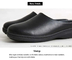 Casual Black Lightweight Nurse Shoes Non Slip Rubber Sole Slippers Waterproof Cowhide Leather Chef Shoes