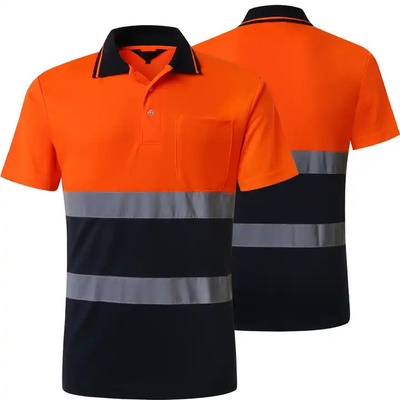 High Visibility Reflective Safety Caution Men Work Wear Construction Polo Shirts T-Shirts Vest Clothing