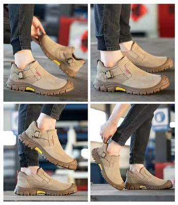 OEM/ODM Hot Selling Leather Welder Work Boot No Lace Steel Toe Safety Shoes For Men Industrial Wholesale
