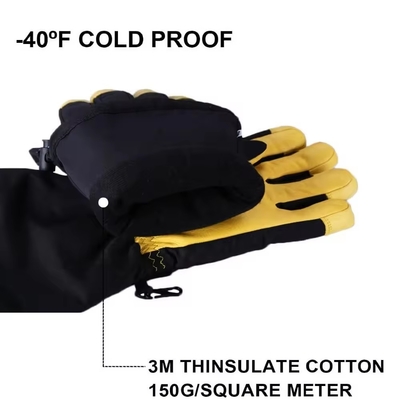 Men And Women Cold Proof Water Proof Wrist Strap Heat Insulated Work Gloves Outdoor Sports The Leather Winter Ski Gloves