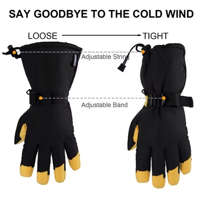 Men And Women Cold Proof Water Proof Wrist Strap Heat Insulated Work Gloves Outdoor Sports The Leather Winter Ski Gloves