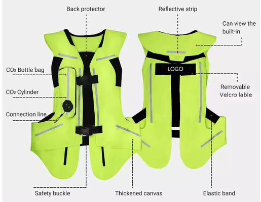 Textile Jacket Airbag Safety Propeller Motorcycle Dirt Bike Riding Airbag Vest