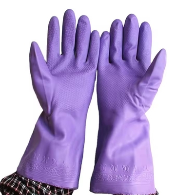 Purple Pvc Household Safety Gloves Latex Glove Fashion High Quality Rubber Dishwashing Gloves