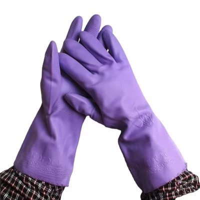 Purple Pvc Household Safety Gloves Latex Glove Fashion High Quality Rubber Dishwashing Gloves