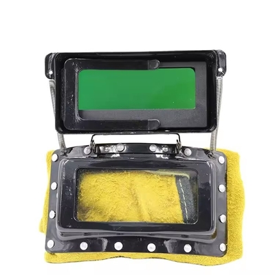 Solar Powered Leather Welding Mask Glasses Head Wearing Foldable Full Face Mask With Flip Type Cover
