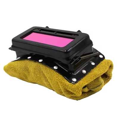 Solar Powered Leather Welding Mask Glasses Head Wearing Foldable Full Face Mask With Flip Type Cover