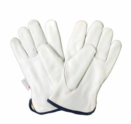 Soft Goatskin Grain Leather Driving PPE Safety Gloves for Construction Industrial