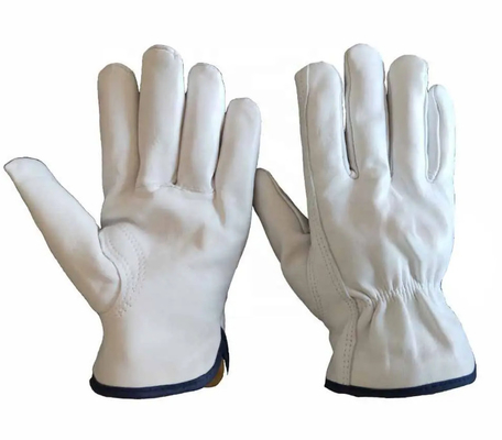 Soft Goatskin Grain Leather Driving PPE Safety Gloves for Construction Industrial