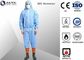 3XL Blue PE Laminated Fabric With SMS Non-Woven Chemical Resistant Coveralls