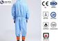 3XL Blue PE Laminated Fabric With SMS Non-Woven Chemical Resistant Coveralls