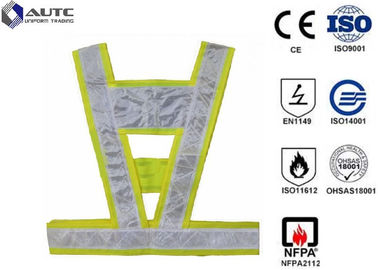 Glistening Safety Reflective Jacket , Security Safety Vest Warning Loop Closed