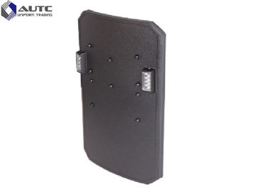 Handheld Tactical Ballistic Shield Level 5 LED Lighting PU Coating Rubber Edge Banding