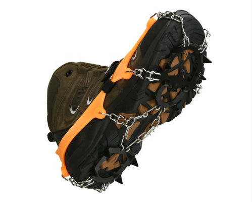 Anti-Slip Whole Stainless Steel Chain Silicone Hiking Climbing Ice Grippers Crampons For Shoes Winter