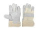 Welding Gloves Thick Leather Short Welder Gloves Half-Leather White Rubber Two Finger Welding Labor  Gloves