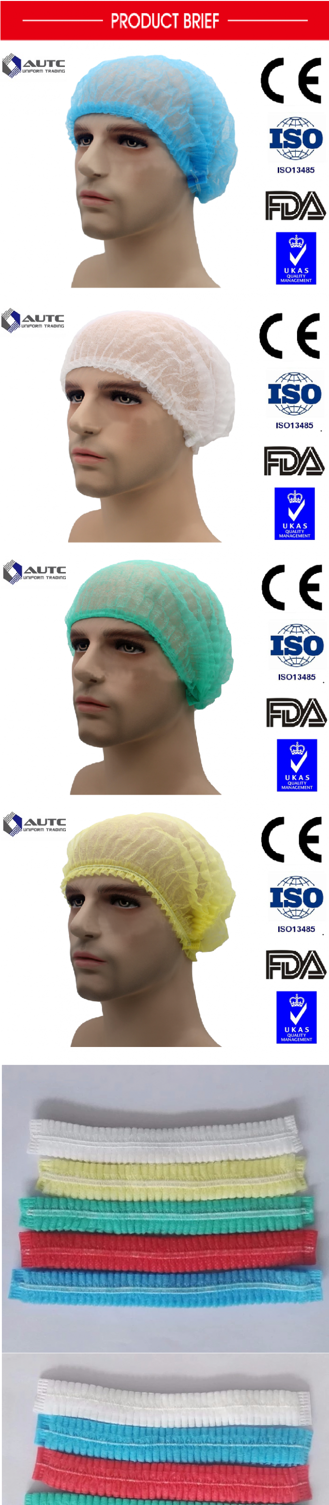 Anti Dust Operating Room Hats , Surgery Scrub Caps Non Allergic Consumables