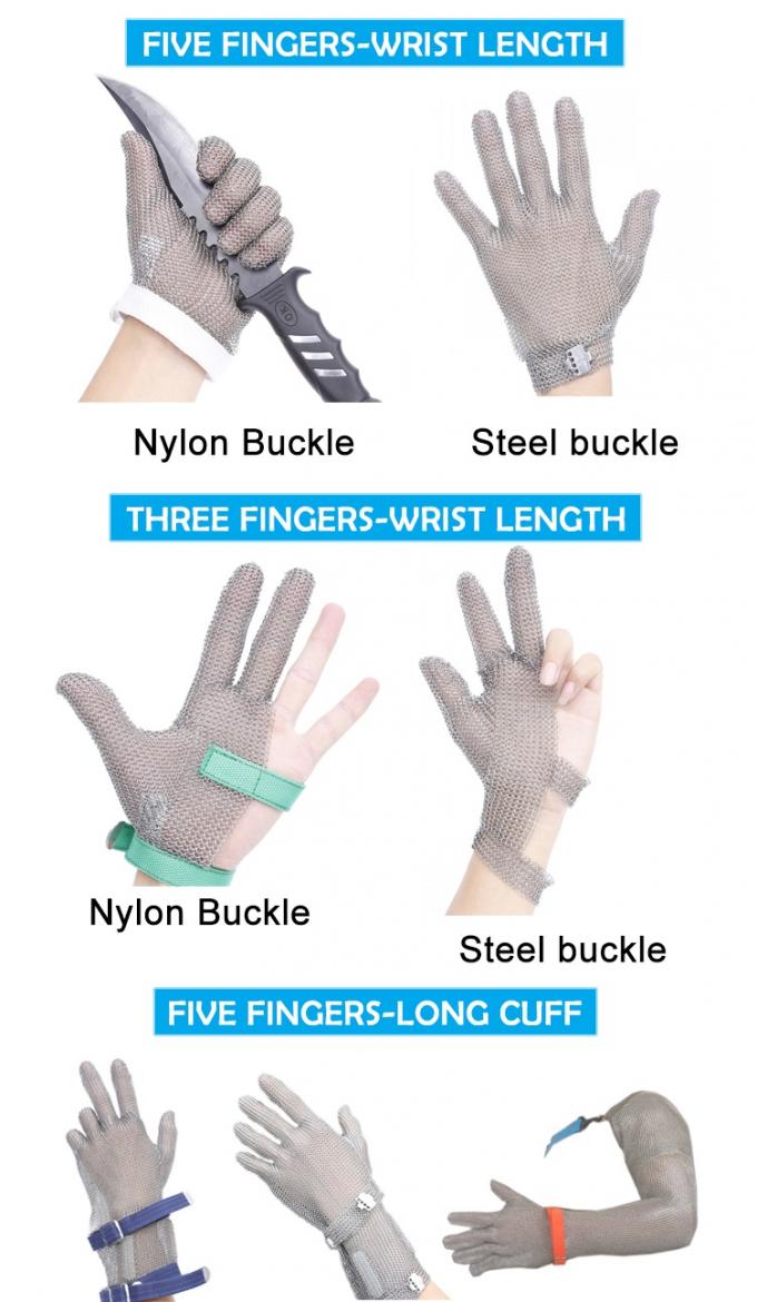 Stainless Steel PPE Safety Gloves , Protective Cutting Gloves Mesh