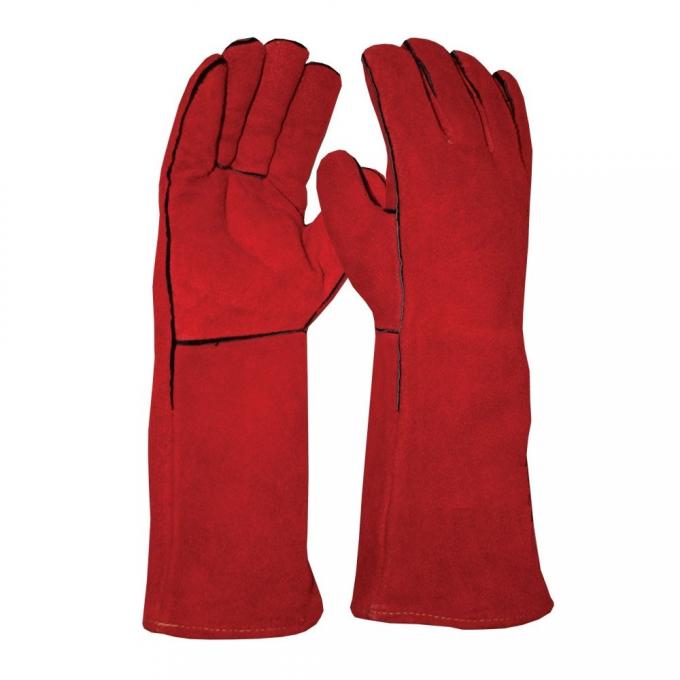 Leather Heat Resistant PPE Safety Gloves Soft High Dexterity For Welding Oven Fireplace