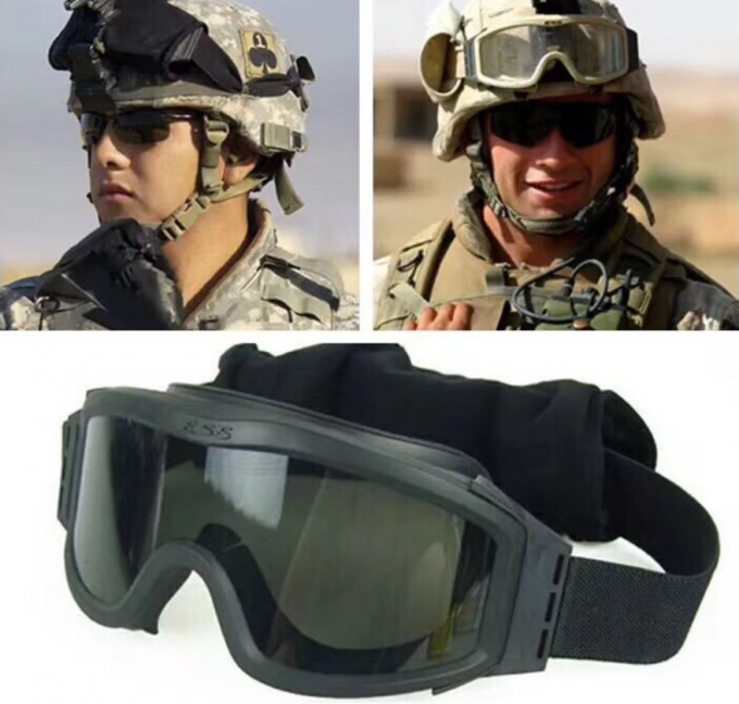Full Face Tactical Military Goggles TPU Windproof Reticular Construction Breathable