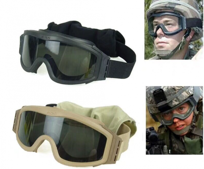 Full Face Tactical Military Goggles TPU Windproof Reticular Construction Breathable