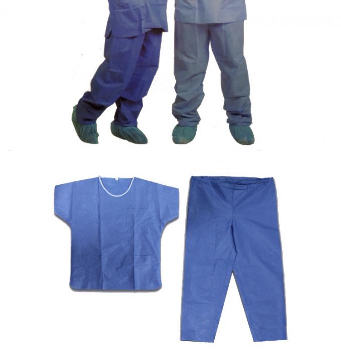 Clinical Doctor Light Blue Scrubs Fluid Resistant Lint Free With Waist Tie