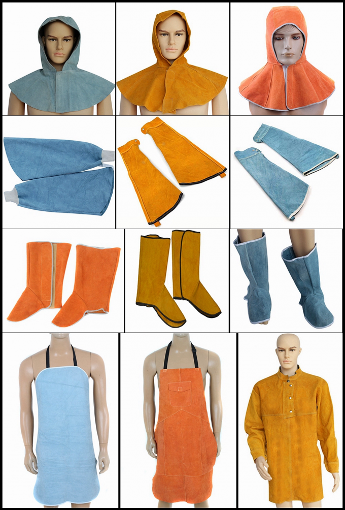 Durable Cow Leather Welding Clothes Long Coat Apron Protection Clothes