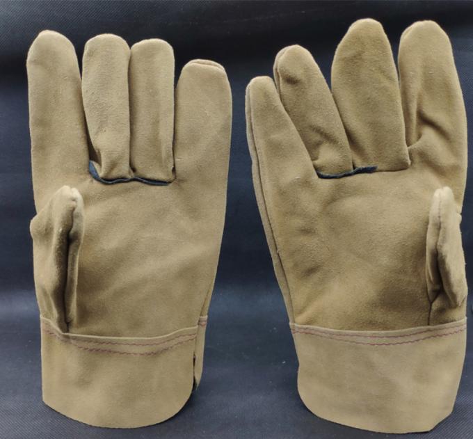 Short Thick Leather High Temperature Welder Gloves Full Leather Welding